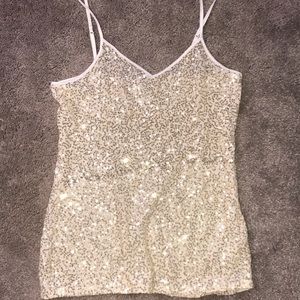 Express gold sequin undershirt